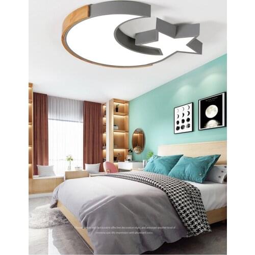 Nordic childrens room lamp personality ins cartoon boy girl macaron star moon creative led ceiling lamp