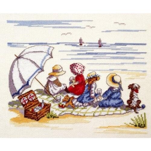 TOP 10-Yesterdays series-beach Party Counted Cross Stitch 11CT 14CT 18CT DIY Cross Stitch Kits Embroidery Needlework Sets