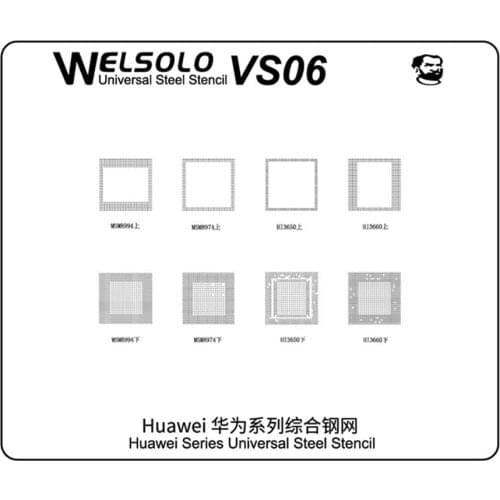 Mechanic VS Series BGA Reballing Stencil Template Steel Mesh Repair IC Chips CPU Power EMMC Tin Planting Net For HUAWEI Phone