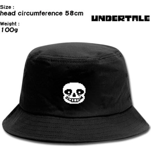 Undertale Sans Skull Heart Anime Fisherman Cap Hat Men Women Outdoor Daily Use Cosplay Canvas