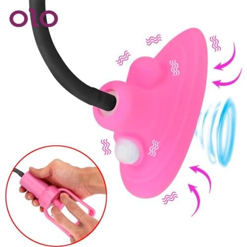 OLO Tongue Licking Sucking Vagina Pump Clitoris Stimulator Nipple Vibrator Vacuum Pussy Pump 10 Speed Sex Toys For Women