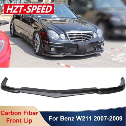 W211 Modify AMG Style Front Spoiler Bumper Lip Carbon Fiber Material Chin For Mercedes Benz E Class E230 E280 E350 E63 2007-2009