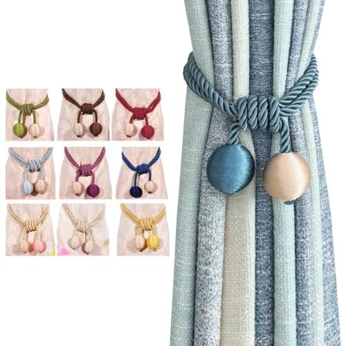 2Pcs Curtain Tiebacks Rope Holdbacks for Bedroom Window Curtain Decoration,Hand Knitting Decorative Buckle Cord Drapery Tie Back