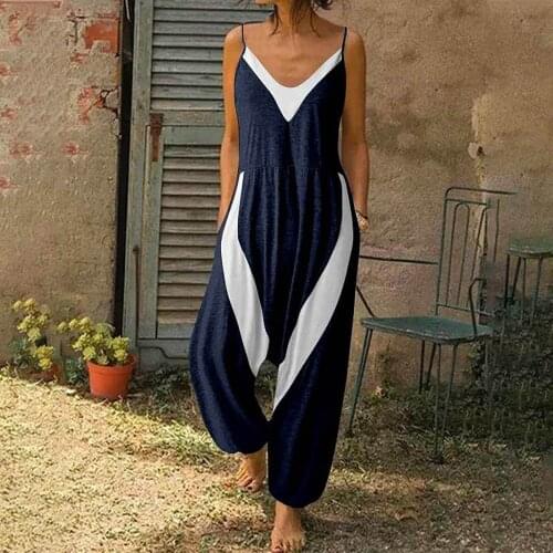 Strap Jumpsuit Long Loose Camisole Rompers Women Fashion Casual Sleeveless Holiday Backless Summer Overalls