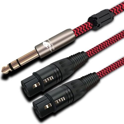 Stereo 1/4'' TRS 6.35mm Male to Dual XLR Female Audio Cable For Microphone Mixing Consoles Amplifier Y Splitter Cable 1m 2m 3m