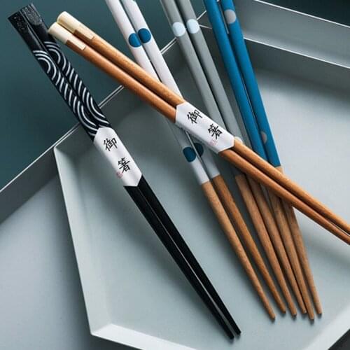 1 Pairs Bamboo Ecological Chopsticks Japanese Style Stitching Chopsticks Handmade Wooden Chopsticks Kitchen Accessories