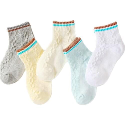 10pieces/lot=5pair Tiny Cottons Baby Socks 8 Colors Fashion Striped Socks for Girls Thin Mesh Cheap Stuff Children Summer Socks