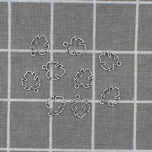 20PCS 14*19mm Antique Silver color Color Hollow Out Leaf Charms Plant Pendant Jewelry Metal Alloy Jewelry Marking X1802