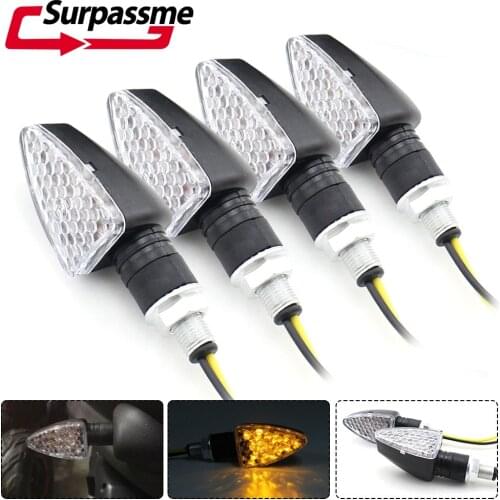 4Pcs Motorcycle Accessories Turn Signals Indicator Amber Lamp Universal for HONDA KAWASAKI YAMAHA KTM DUCATI APRILLA BMW