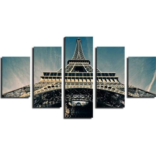 5 Piece Hot Sell Eiffel Tower Modern Home Wall Decor Canvas picture Art HD Print Painting Set of 5 Each Canvas Arts Poster