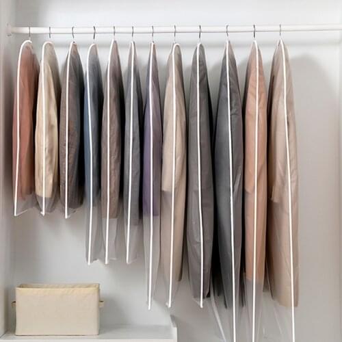 6pcs Clothing Covers Hanging Garment Clothes Suit Coat Dust Cover Household Storage Bag Dustproof Cover Wardrobe