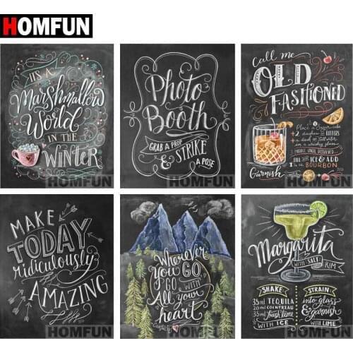 HOMFUN Full Square/Round Drill 5D DIY Diamond Painting "Blackboard text" 3D Embroidery Cross Stitch 5D Decor Gift A06833