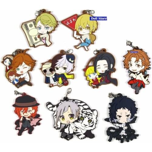 Bungo Stray Dogs Anime keychain Dazai Osamu Atsushi Nakaji Edogawa Ranpo Rubber Magnetic paste for Refrigerator D229