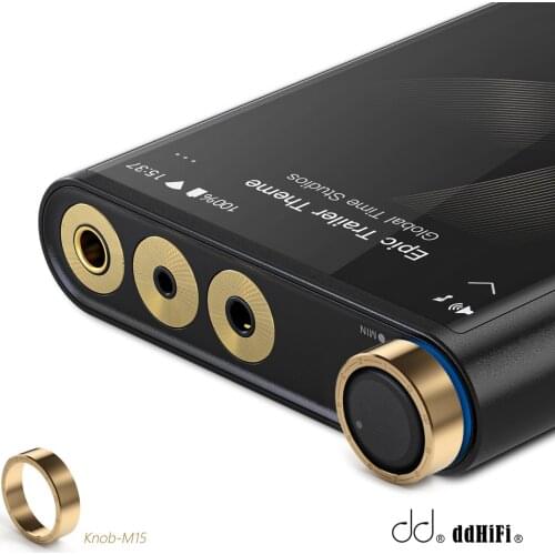 DD ddHiFi Knob-M15, Knob Cover for FiiO M15 Hi-Res Music Player, Stainless steel gold plating