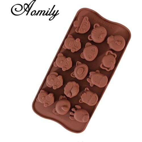 Aomily Lovely Animals Shape Chocolate Mould Candy Cake Fondant Silicone Mould Molds Kitchen DIY Pastry Baking Tools Decoration