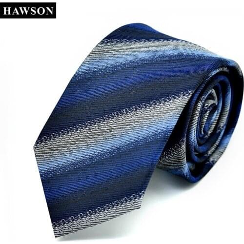 HAWSON Wide Striped Necktie for Businessman, Classic Tie for Men Business Wedding Party, Narrow Neck Tie Neckwear 7cm