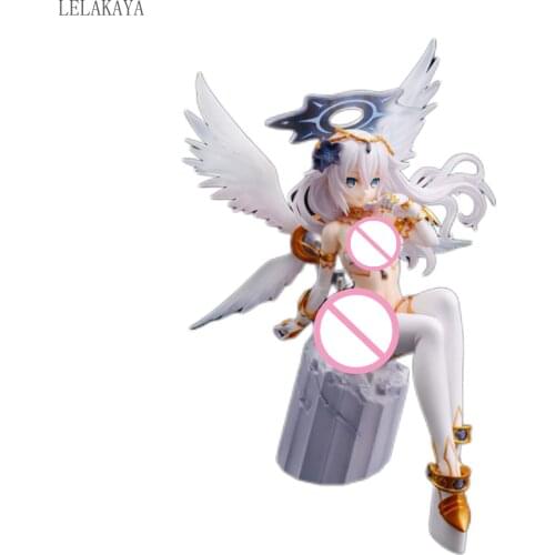 22cm Hyperdimension Neptunia Choujigen Game Neptune Noire Black Heart White Wings Sitting Ver. PVC Action Figure Collection Toys