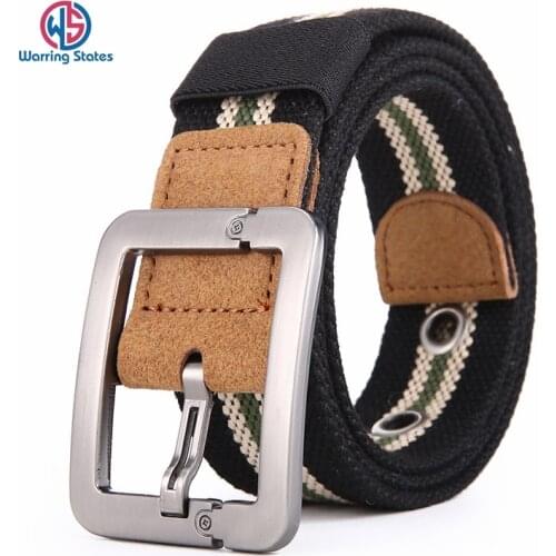 Warring States Hot Selling Real Belts for Men Male Canvas Belt Pin Buckle Lengthen Nylon Knitted Belt Gifts for Men