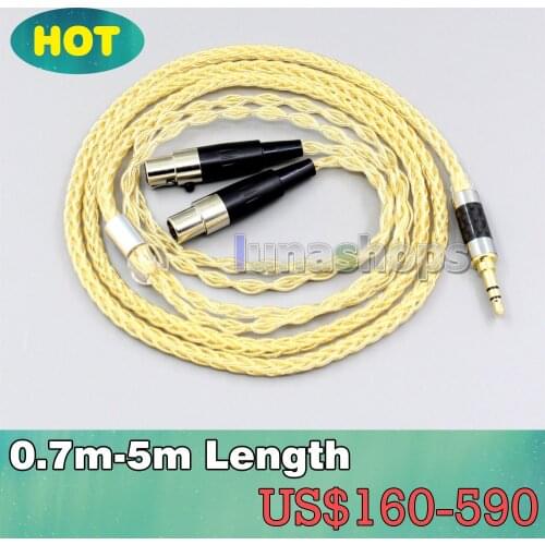 3.5mm 2.5mm 4.4mm 8 Cores 99.99% Pure Silver + Gold Plated Earphone Cable For Audeze LCD-3 LCD-2 LCD-X LCD-XC 4z MX4 GX LN006482