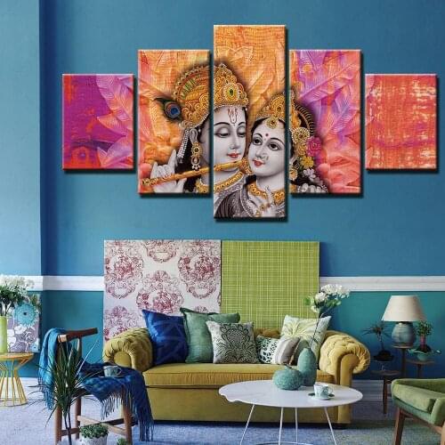 Canvas Painting Home Decor Modular Lndian Shiva Picture Modern Printed 5 Pieces portrait Poster For Living Room Wall Art Frame