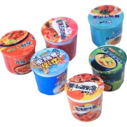 1/6 Scale Dollhouse Miniature Simulation Instant Noodle bucket Mini Food for Barbies BJD Doll House Kitchen Furniture Accessorie