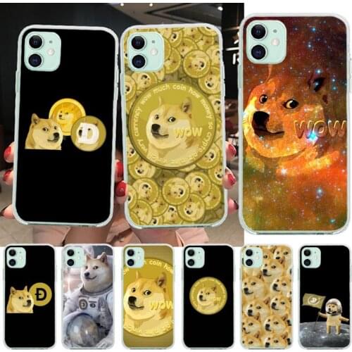 Cute Dogecoin Doge Phone Cases For iphone 12 11 Pro Max Mini XS Max 8 7 6 6S Plus X 5S SE 2020 XR Silicone Soft Cover