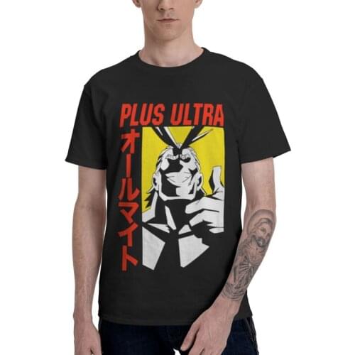 My Hero Academia All Might Plus Ultra T-Shirts Men Fashion T Shirt Short Sleeve MHA Anime Manga Tshirts 100% Cotton Tees Top