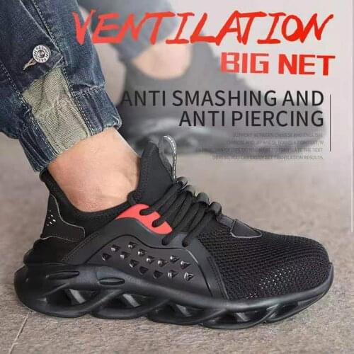 ZEEKSON Unisex Anti-smashing Safety Shoes Lightweight Summer Breathable Non-slip Work Shoes Fashion Labor Insurance Tooling Shoe