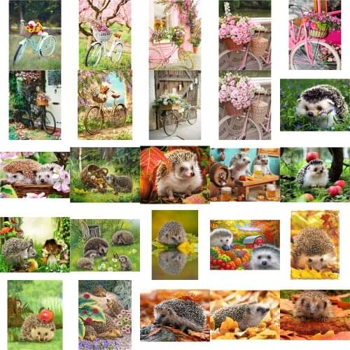 Lovely flowers bike cross stitch kit people 18ct 14ct 11ct count canvas stitches embroidery DIY handmade needlework