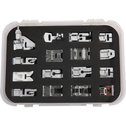16Pcs Sewing Machine Presser Foot Feet Kit Set With Box Brother Singer Janom Sewing Machines Foot Tools Accessory Sewing Tool