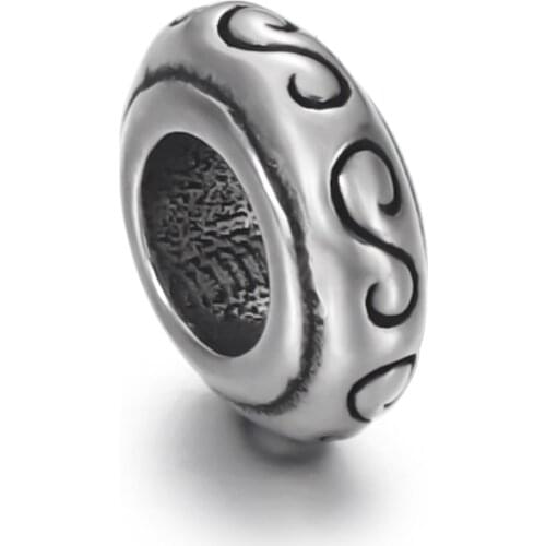 Stainless Steel Spacer Bead Polished 4.5mm Hole Metal Solid Beads Bracelet Charms for DIY Jewelry Making Accessories