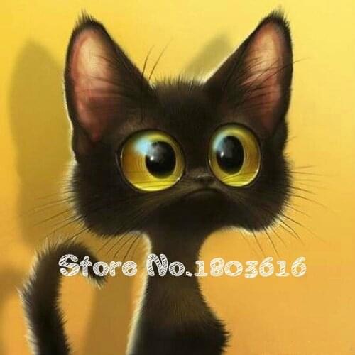 New mosaic Diamond embroidery beads Icon Curious kitty Cat animal diamonds cross stitch painting handwork kits wall decoration