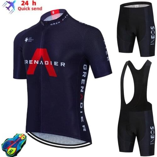 2022 New 2022Fluorescent Green INEOS Cycling Jersey sets red Bicycle Short Sleeve Cycling Clothing Bike maillot Cycling Jersey