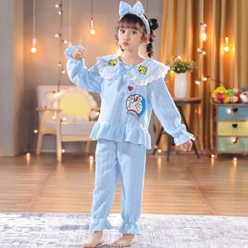 NEW Winter Children Pajamas Girls Princess Loungewear Coral Fleece Kids Pijamas Warm Flannel Sleepwear Homewear teen Pyjama Set