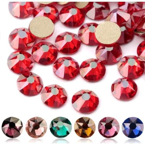 QIAO New Color Plating Series Delicate AB Color Non Hotfix Rhinestones SS16 SS20 8 big 8 Small Crystal Glass Rhinestone Gem