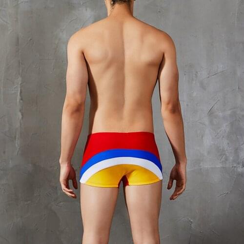 2019 New Swimwear Men Swimming Trunks Shorts Briefs Sexy Patchwork Man Swimsuit Sunga Beach Swim Shorts Bathing Suit