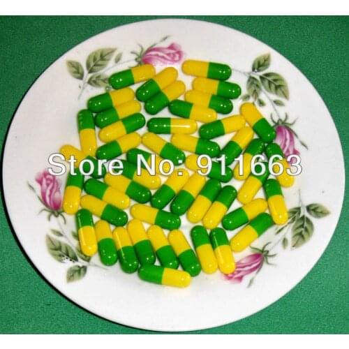 5,000pcs 0# Apple Green-Yellow colored Vacant Capsules,Gelatin Empty Capsules size 0 (joined or seperated capsules available!)