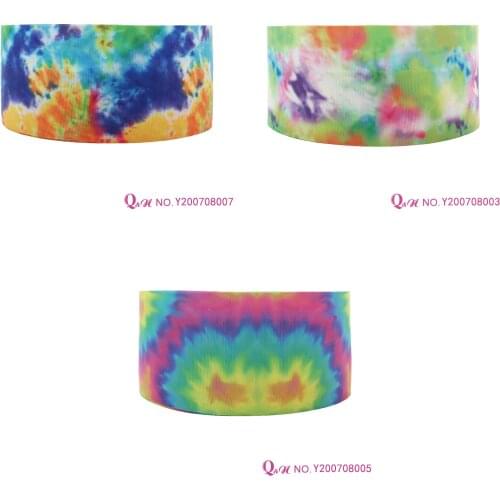 Q&N ribbon 16mm ~ 75mm Tie Dye 50yard Ribbons Gift Box With Logo DIY Sewing/FOE Free Shipping Lace Ribbon