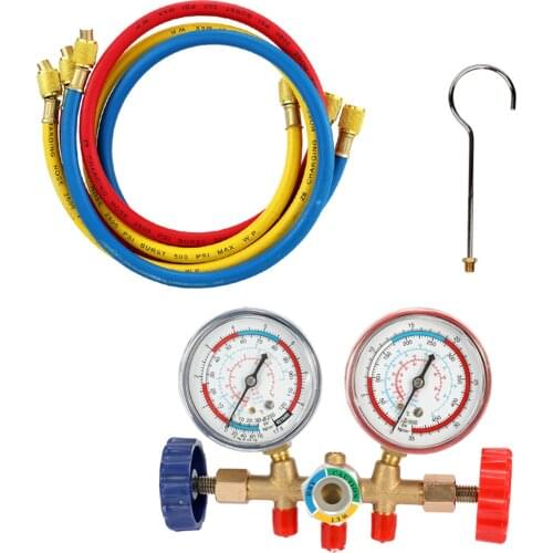 R12 R134a Refrigerant Manifold Gauge Sets 80 cm Refrigerant Charging Hose Kits
