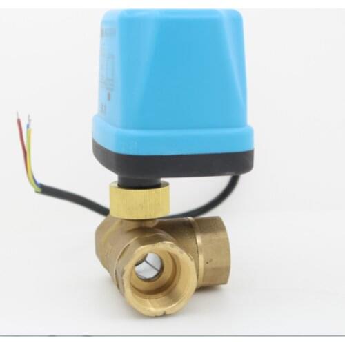 3 way motorized ball valve 12V 24V 220V electric ball valve electric actuator brass ball valve 3-Wire DN15 DN20 DN25 DN32 DN40