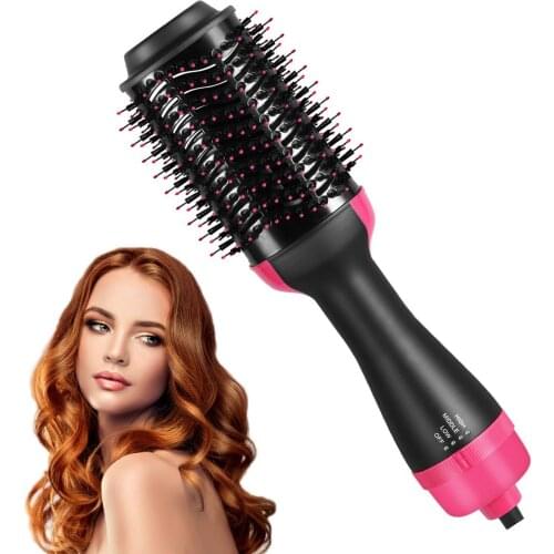 Hair Blower Brush Hot Air Brush One Step Electric Comb Dryer Heating Hair Straightener Curler Styler Brushing 3 In 1