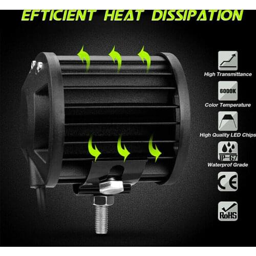 60W LED Work Spot Light Bar 12800LM Car Truck Flood Driving Lamp Offroad SUV