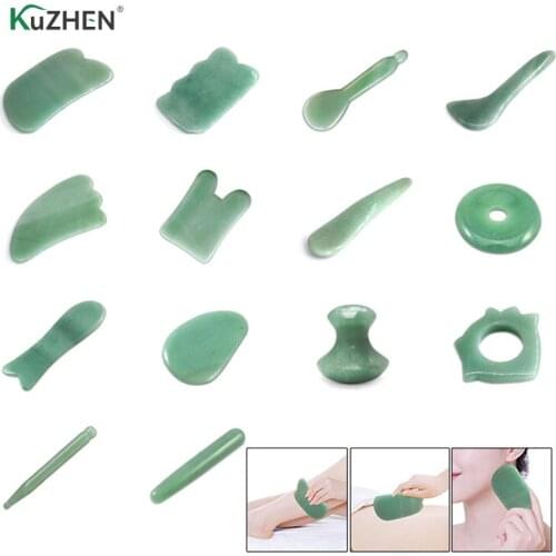 Natural Jade Guasha Board Scraching Facial Eyes Scraping Gua Sha SPA Massage Tool Health Care Acupoints Plate Massager