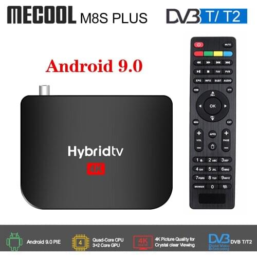 Mecool M8S PLUS Android 9.0 TV Box DVB-T2 Hybridtv Amlogic S905X2 Quad Core 2GB 16GB 4K M8S PLUS DVB T2 Terrestrial Combo Box