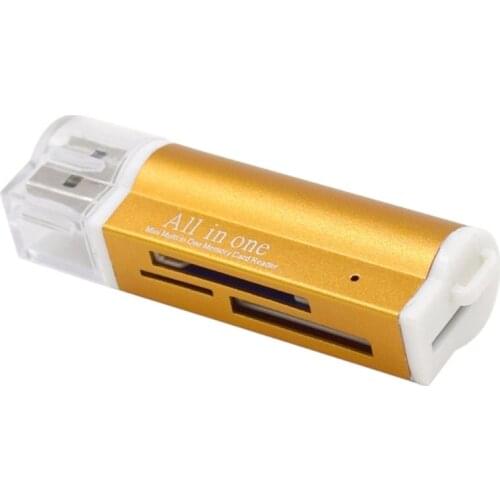 Multi Card Reader Super Fast External SD TF M2 MS Card Reader for 4 Cards Simultaneously Memory Card Adapter