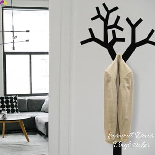 Tree Clothes Hanger Wall Sticker Living Room Tree Coat Hooks Hangers Wall Decal Bedroom Kids Room Vinyl Home Decor Art Mural