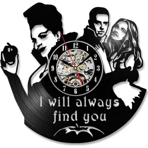 I Will Always Find You Romantic Quote Vinyl Album Record Clock Magic Fantasy Adventure Drama Vintage Home Decor Hanging Watch