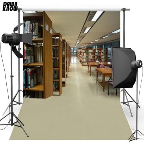 DAWNKNOW Library Indoor Vinyl Photography Background For Kids New Fabric Polyester Backdrop For Photo Studio G038