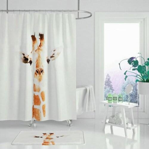 Shower curtain yellow flowers black background spring plant flowers creative art waterproof fabric bathroom curtain set