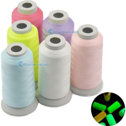 1 Pcs 3000 Yards Spool Polyester Optical Glow Sewing Thread In The Dark Use for Machine Embroidery 150D Glow 6Color Choice